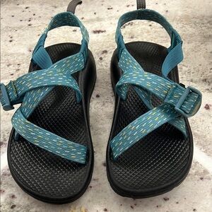 Chaco Teal and Black Sandals